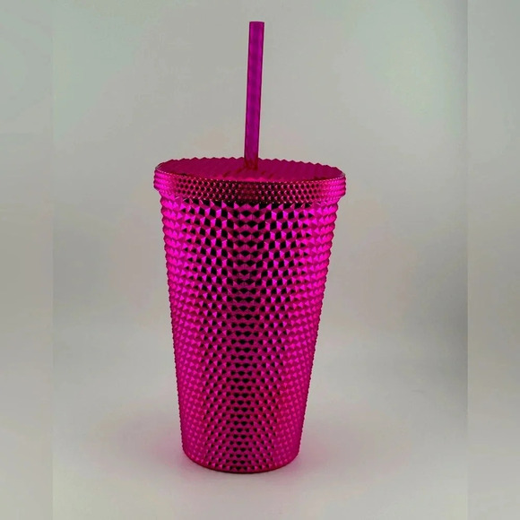 NWT Starbucks Holiday Hot Pink Diamond Studded Tumbler Grande 16oz Cup - Picture 2 of 7
